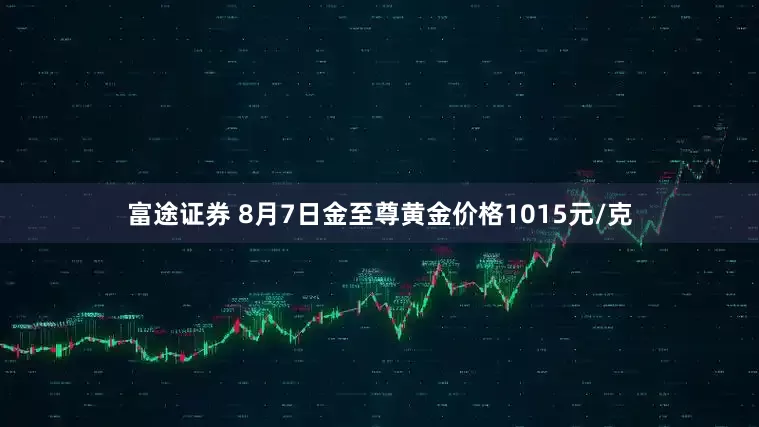 富途证券 8月7日金至尊黄金价格1015元/克