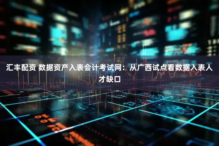 汇丰配资 数据资产入表会计考试网：从广西试点看数据入表人才缺口